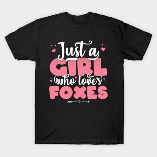 Just A Girl Who Loves Foxes - Cute Fox lover gift graphic T-Shirt
